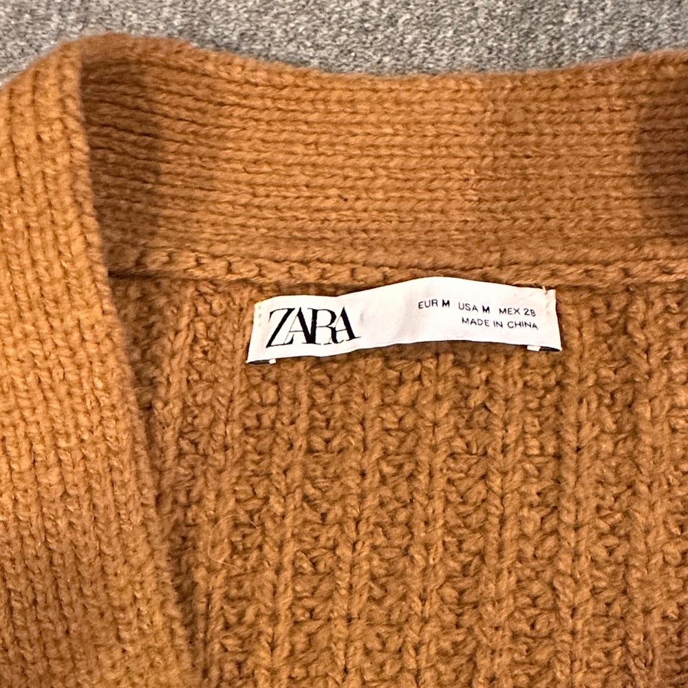 Zara Chunky Crop Knit Cardigan Sweater - Picture 2 of 6